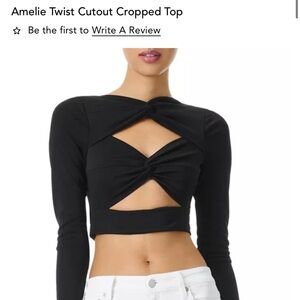 Alice + Olivia Black Twist Front Crop Top